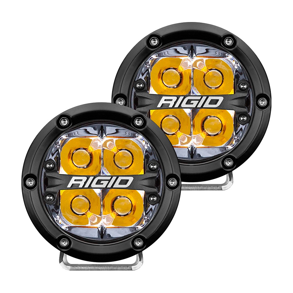 RIGID 360-Series 4 Inch Off-Road LED Light, Spot Beam, Amber Backlight | Pair