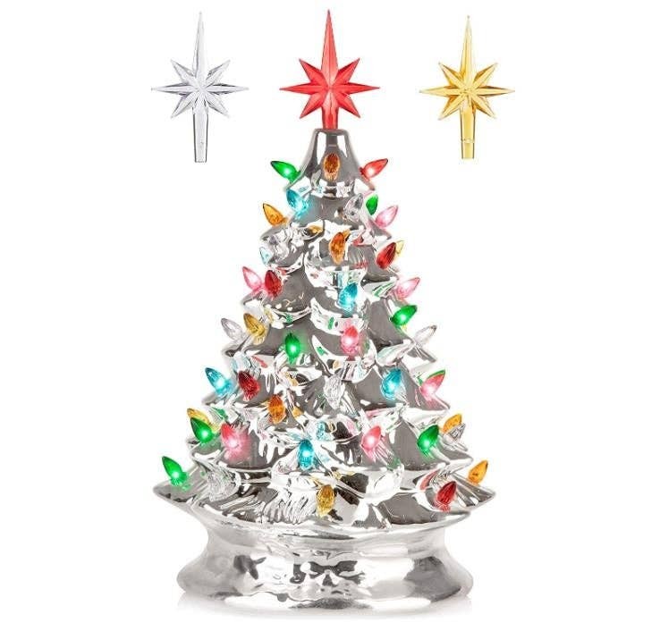 RJ Legend Christmas Mini Ceramic Festive Lighted Christmas Tree