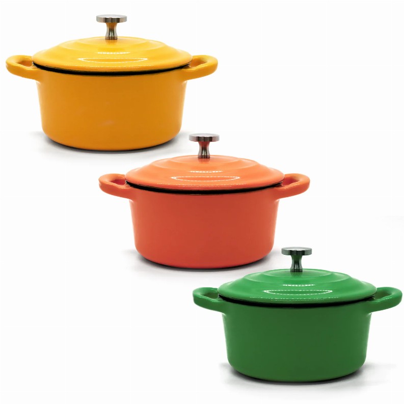 RJ Legend Mini Cast Iron Pot - 5.5-Inch 5.5-Inch orange, green, yellow
