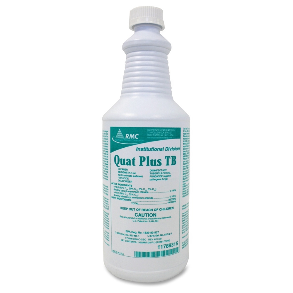 RMC Quat Plus TB Disinfectant - Ready-To-Use - 32 fl oz (1 quart) - Fresh Pine Scent - 12 / Carton - Clear