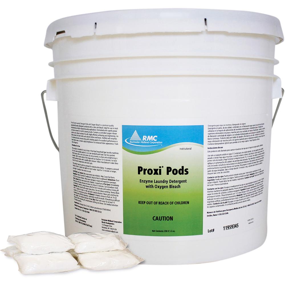 RMC Proxy Enzyme Laundry Detergent - Powder - Fresh Citrus Scent - 250 / Bucket - 1 / Carton - White
