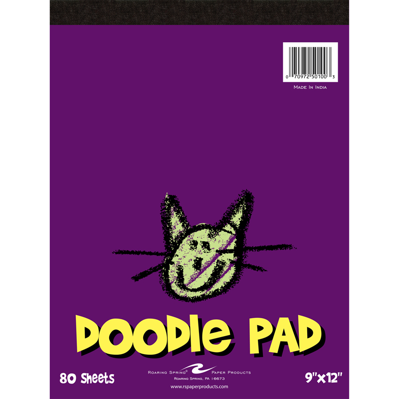 Kid's Doodle Pad, 9" x 12", 80 Sheets