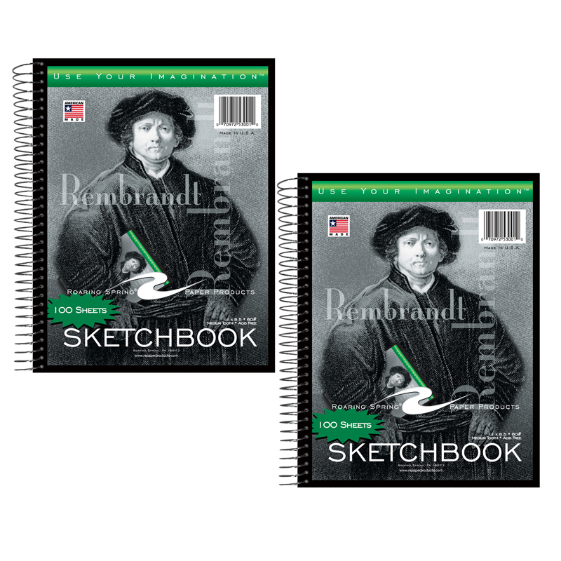 Sketchbook, 11" x 8-1/2", 100 Sheets, Pack of 2