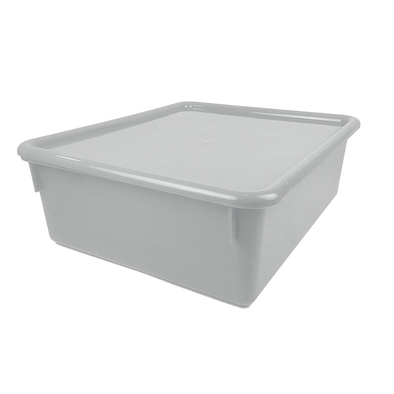 Double Stowaway Tray with Lid, White