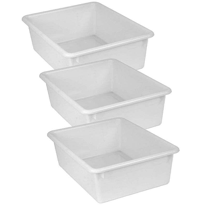 Double Stowaway Tray Only, White, Pack of 3