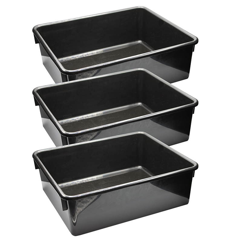 Double Stowaway Tray Only, Black, Pack of 3