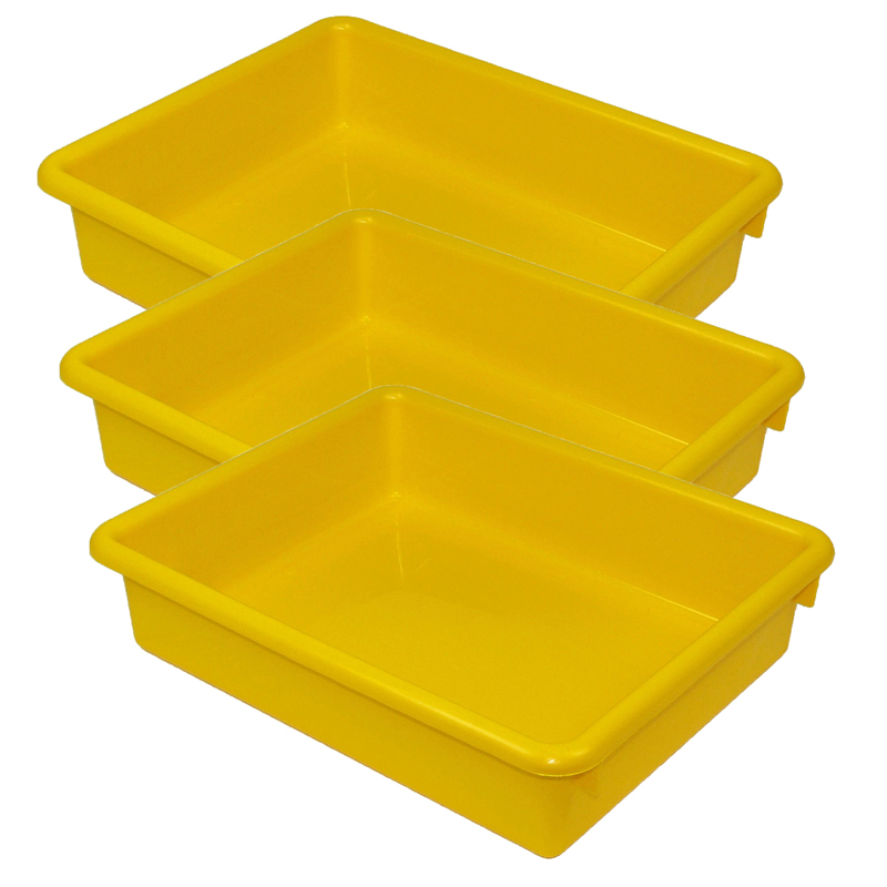 Stowaway 3" Letter Tray no Lid, Yellow, Pack of 3