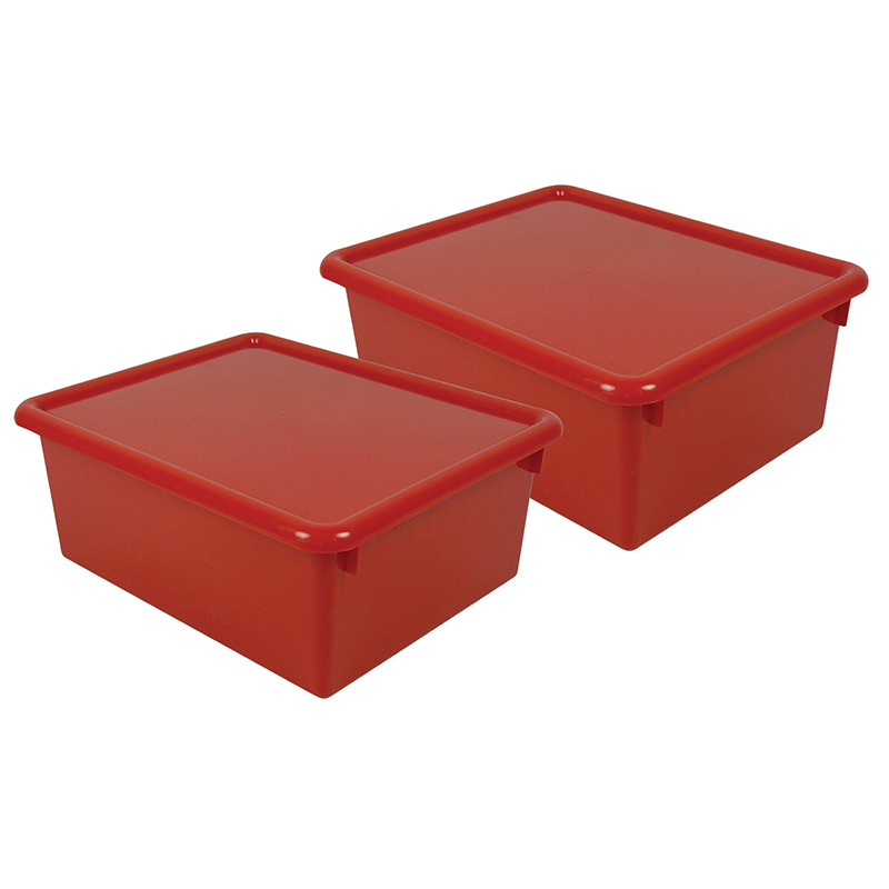 Stowaway 5" Letter Box with Lid, Red, Pack of 2