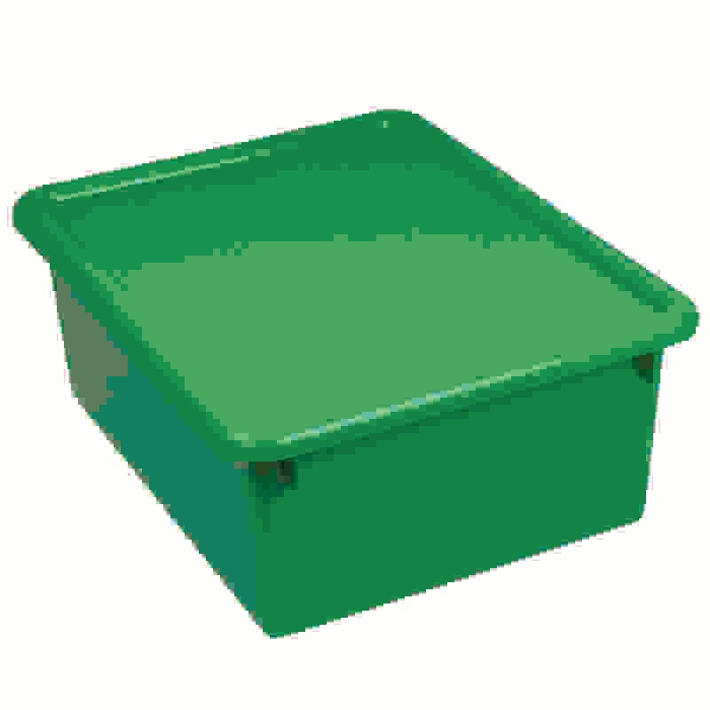 Stowaway 5" Letter Box with Lid, Green, Pack of 2