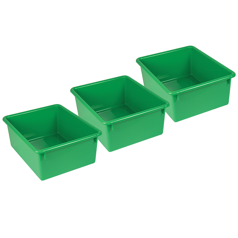 Stowaway 5" Letter Box no Lid, Green, Pack of 3