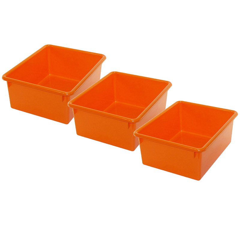 Stowaway 5" Letter Box no Lid, Orange, Pack of 3