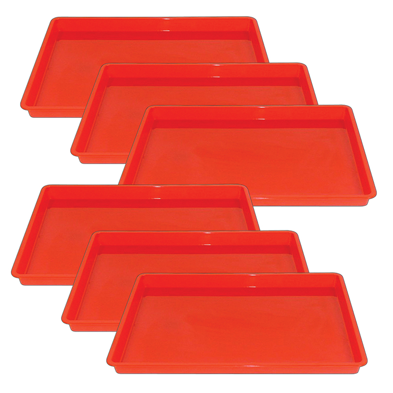 Creativitray Finger Paint Tray, Red, Pack of 6