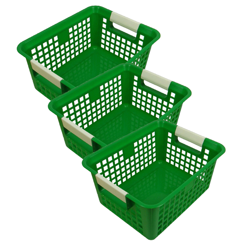 Tattle Book Basket, Green, Pack of 3