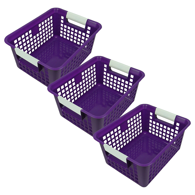 Tattle Book Basket, Purple, Pack of 3