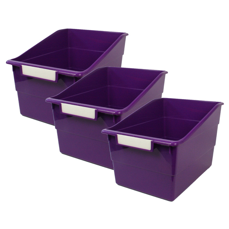 Tattle Wide Shelf File, Purple, Pack of 3