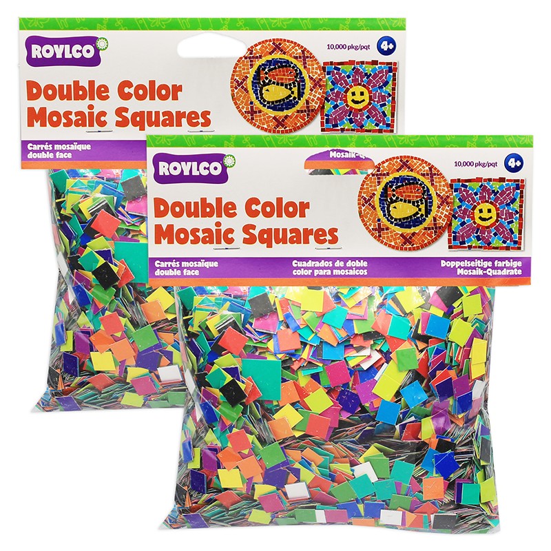Double Color Mosaic Squares, 3/8", 10,000 Per Pack, 2 Packs
