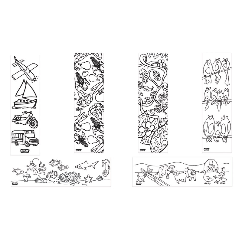 Color-In Bookmarks, 2-1/2" x 7", 6 Designs, Pack of 96