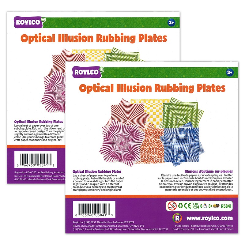 Optical Illusion Rubbing Plates, 6 Per Pack, 2 Packs