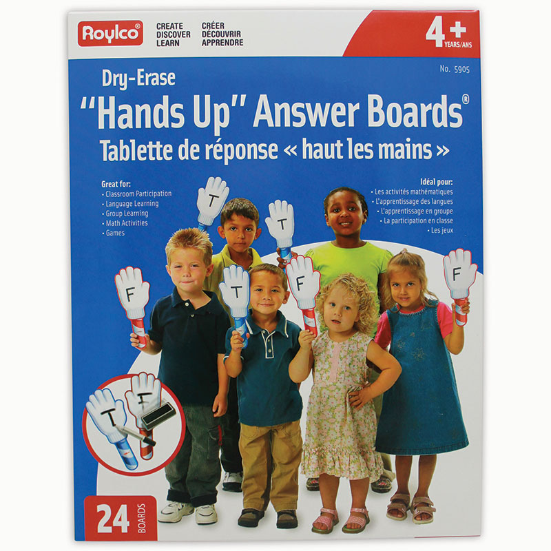 Hands Up Dry Erase Answer Boards, Pack of 24