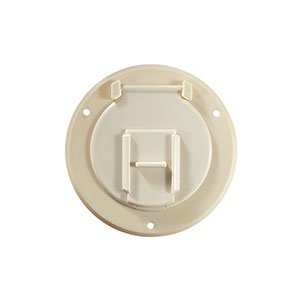 Basic Cable Hatch, Round, Col White -- 4.3In X 2.3In (Replaceable Lid)