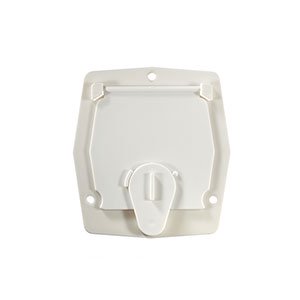 Low Profile Cable Hatch, Round, Col White -- 4.6In X 2.6In (Replaceable Lid)