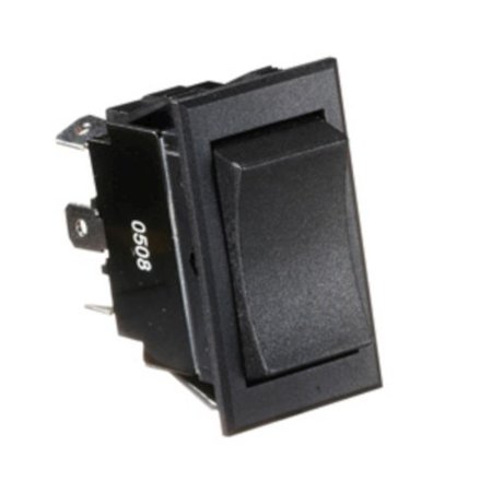 Black Rocker Switch, 20 A, 6 Terminal, Momentary On/Off/Momentary On. Cut-Out 1