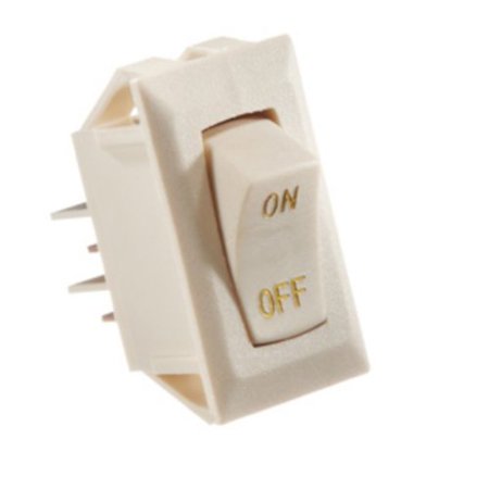 Ivory Rocker Switch W/Gold Text, 10 A, On/Off - Spst - Cut-Out .550In X 1.125In