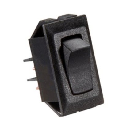 Black Rocker Switch, 10 A, Momentary On/Off - Spst - Cut-Out .550In X 1.125In