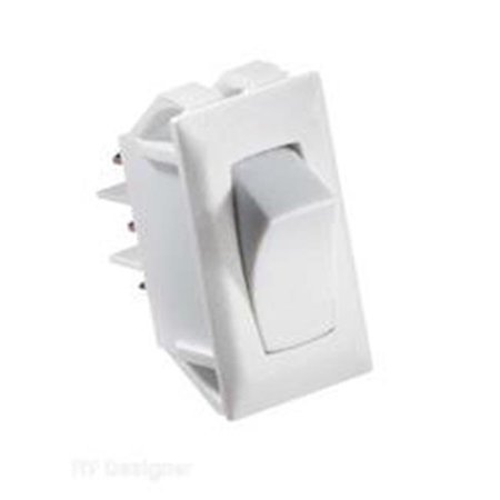 White Rocker Switch, 10 A, On/On - Spdt - Cut-Out .550In X 1.125In