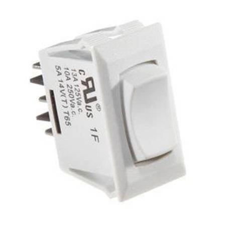 White Rocker Switch, 10 A, Momentary On/Off/Momentary On - Spdt - Cut-Out .550In