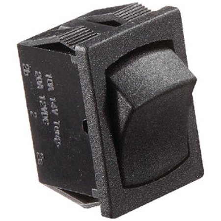 Black Rocker Switch, 10 A, On/Off - Spst - Cut-Out .508In X .756In
