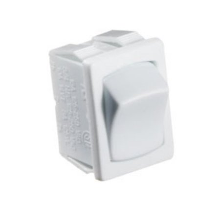 White Rocker Switch, 10 A, On/Off - Spst - Cut-Out .508In X .756In