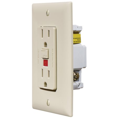Ivory Dual Gfci Outlet W/Cover-Plate