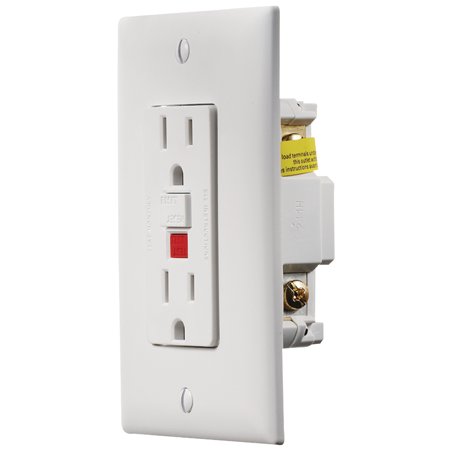 White Dual Gfci Outlet W/Cover-Plate