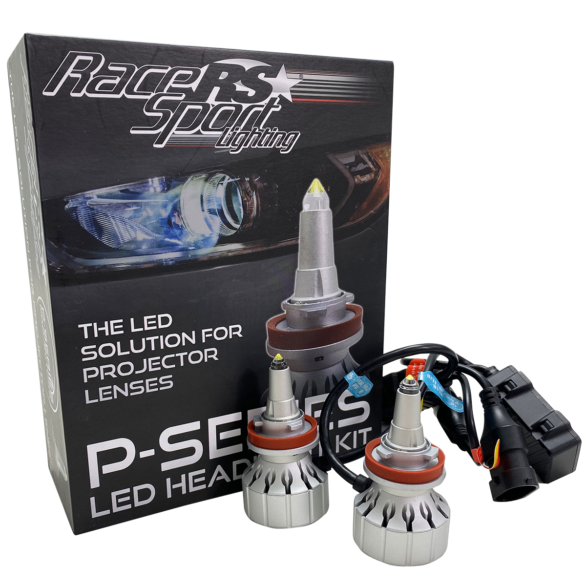 Racesport H7 P-Series Projector Perfect Beam 60-Watt LED Headlight Upgrades - True 360 Degree Down R