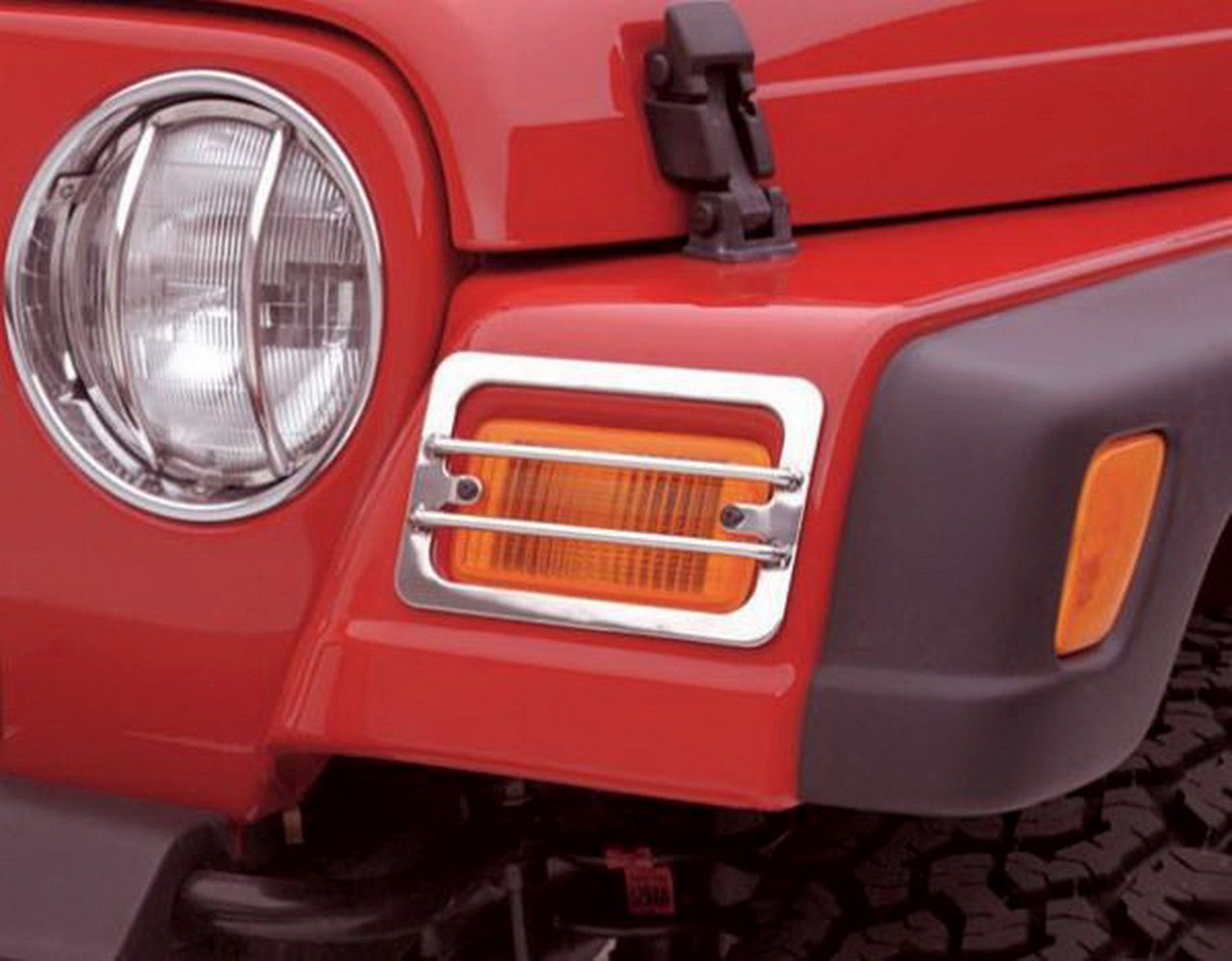 STAINLESS EURO HEADLIGHT COVERS 8795 JEEP WRANGL