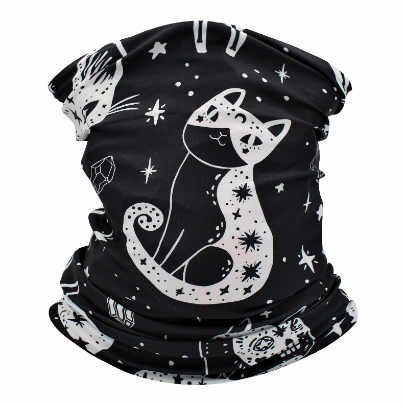 Cooling Neck Gaiter/Balaclava/Magic Scarf Headband & Face Mask for Men, Women - Flexible Halloween Cats