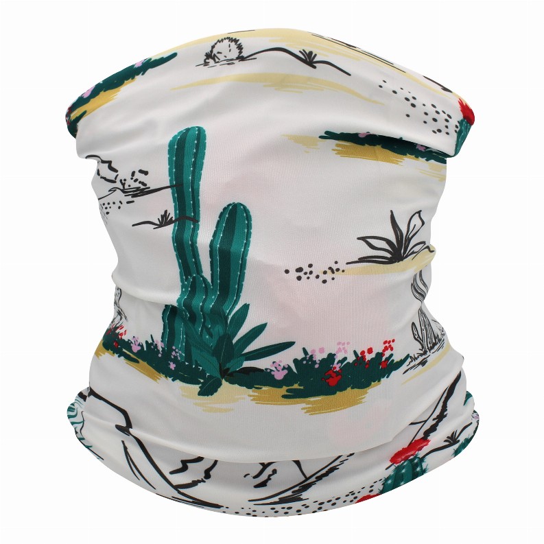 Cooling Neck Gaiter/Balaclava/Magic Scarf Headband & Face Mask for Men, Women - Flexible Desert Cactus