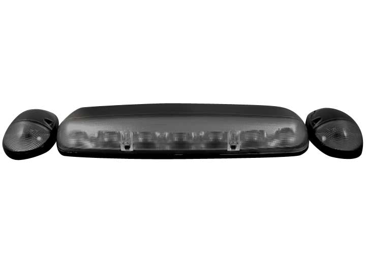 02-07 GM SILVERADO/SIERRA HD CLASSIC CAB ROOF LIGHTS SMOKE LENS BLACK BASES AMBER LEDS (3PC)