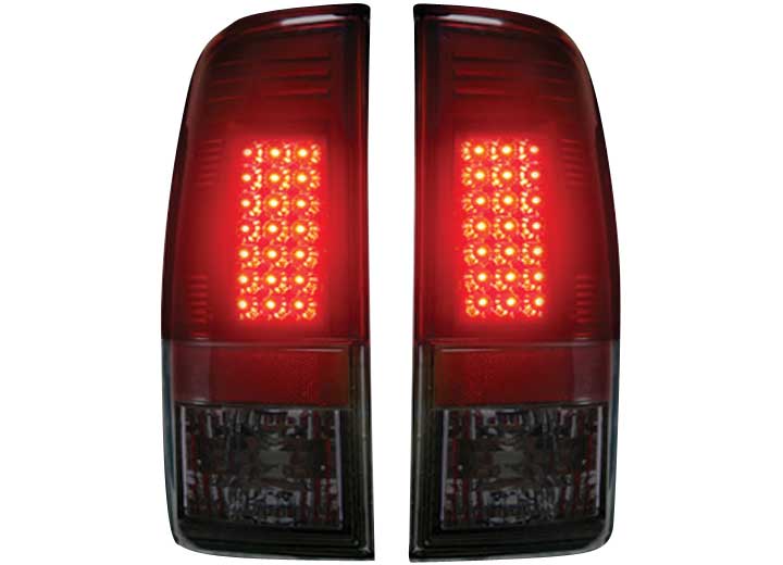 97-03 F150/99-07 SD STRAIGHT(STYLE)SIDE LED TAILLIGHTS RED SMOKE LENS DRIVE/PASS
