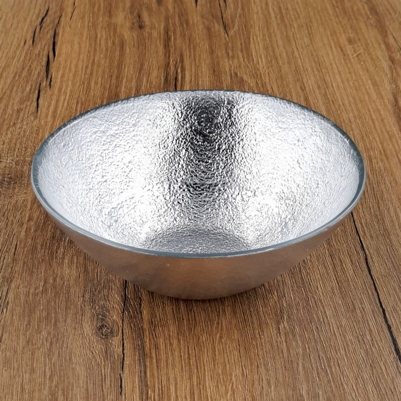 AURA 6" Gilded Glass Soup Bowl - 6" Silver