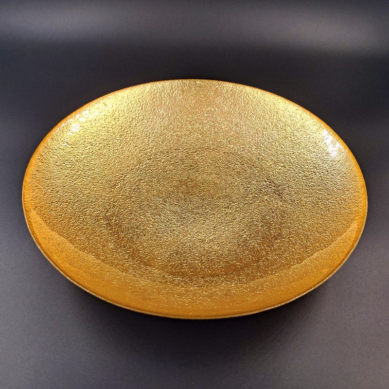 AURA Gilded Glass Centerpiece Bowl - 13" Gold