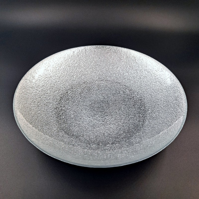 AURA Gilded Glass Centerpiece Bowl - 13" Silver