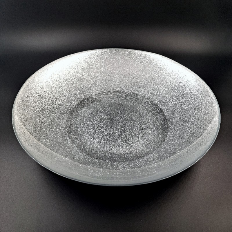 AURA Gilded Glass Centerpiece Bowl - 16" Silver