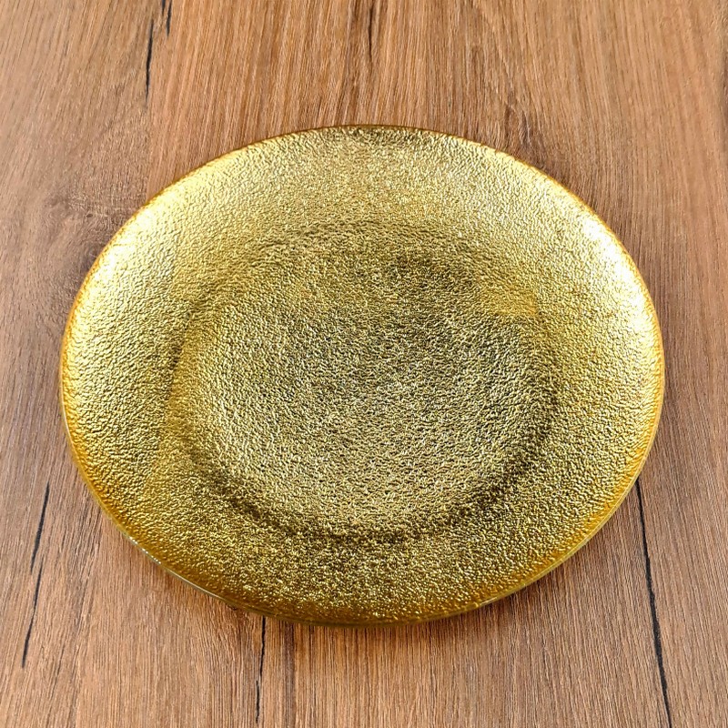 AURA Gilded Glass Plate - 8" Salad Plate Gold