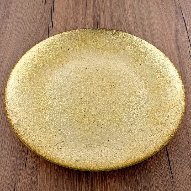 AURA Gilded Glass Plate - 11" Dinner Plate Gold
