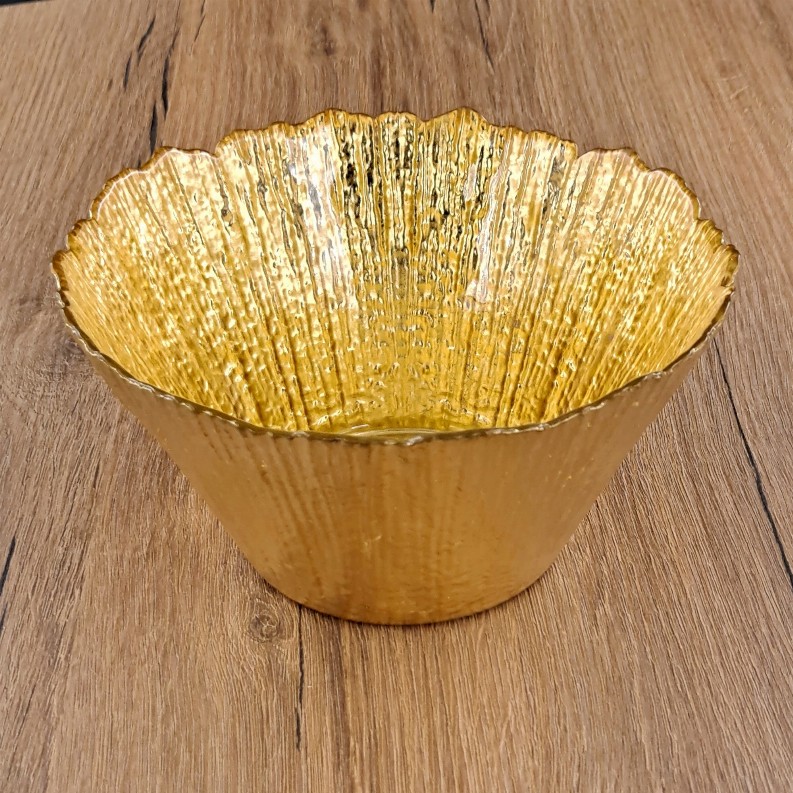 CORAL 6" Gilded Glass Side Bowl - 6" Gold