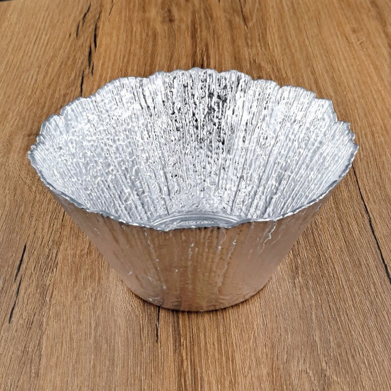 CORAL 6" Gilded Glass Side Bowl - 6" Silver