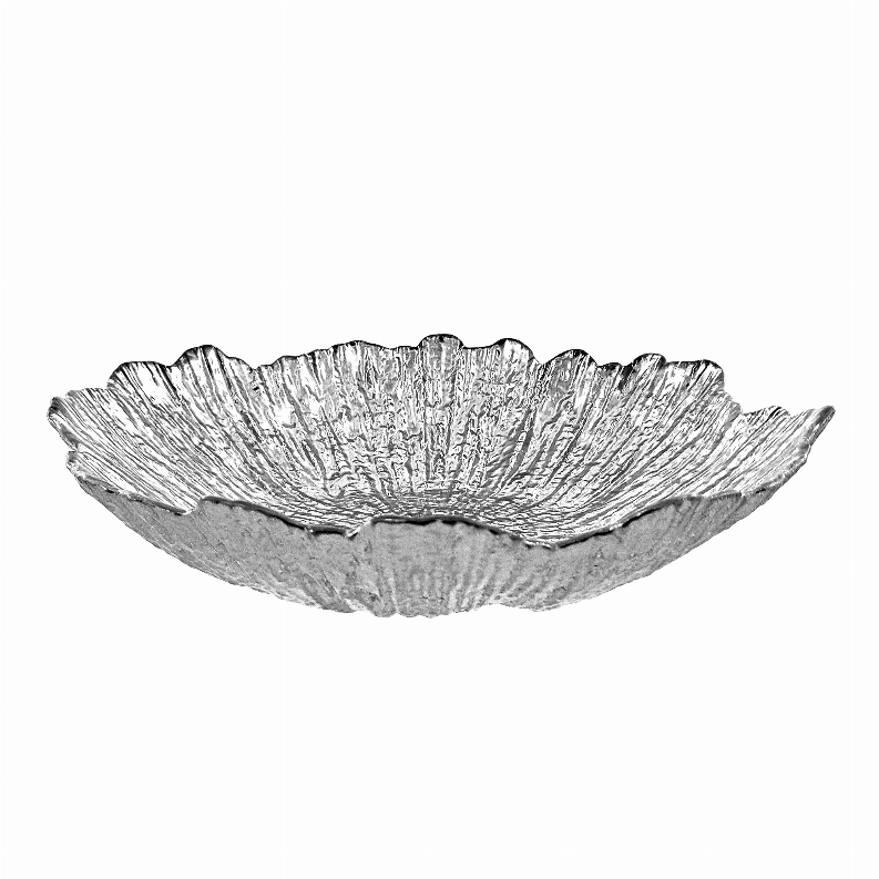 CORAL 8.5" Gilded Glass Soup Plate - 8.5" Silver