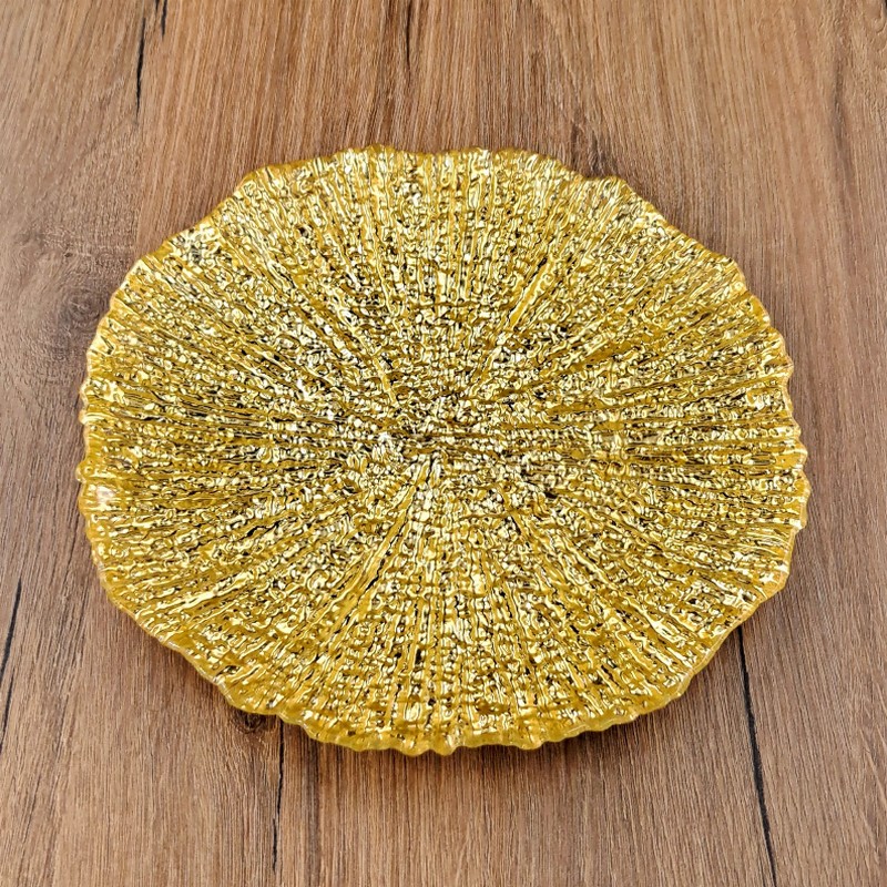 CORAL Gilded Glass Plate - 8.5" Salad Plate Gold